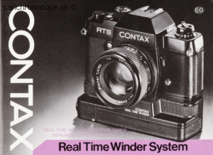 Reproduction du mode d'emploi Contax Real Time Winder System. Multilingue Allemand, Anglais.