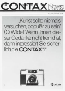 Reproduction CONTAX NEWS N° 6 - juillet 1984