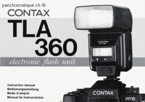 Reproduction du mode d'emploi du flash CONTAX TLA 360, deutsch, english. français, español